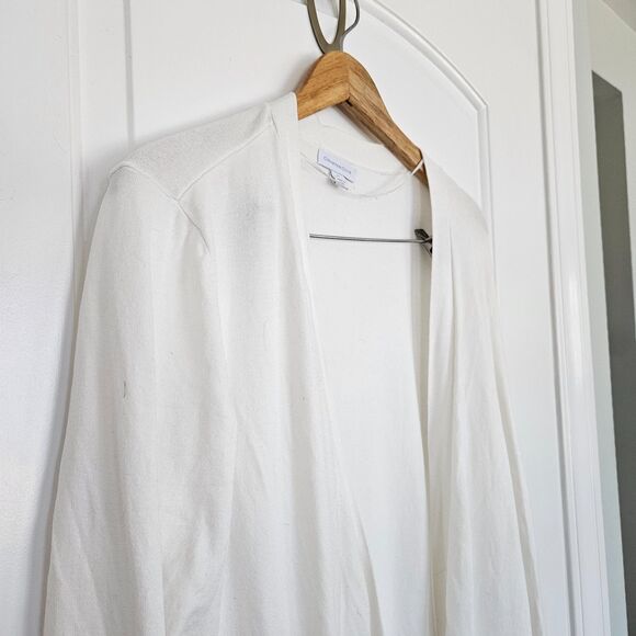 Charter Club Cream Cardigan Decorative hemline, Size‎ M, Rayon/nylon blend - Picture 2 of 8